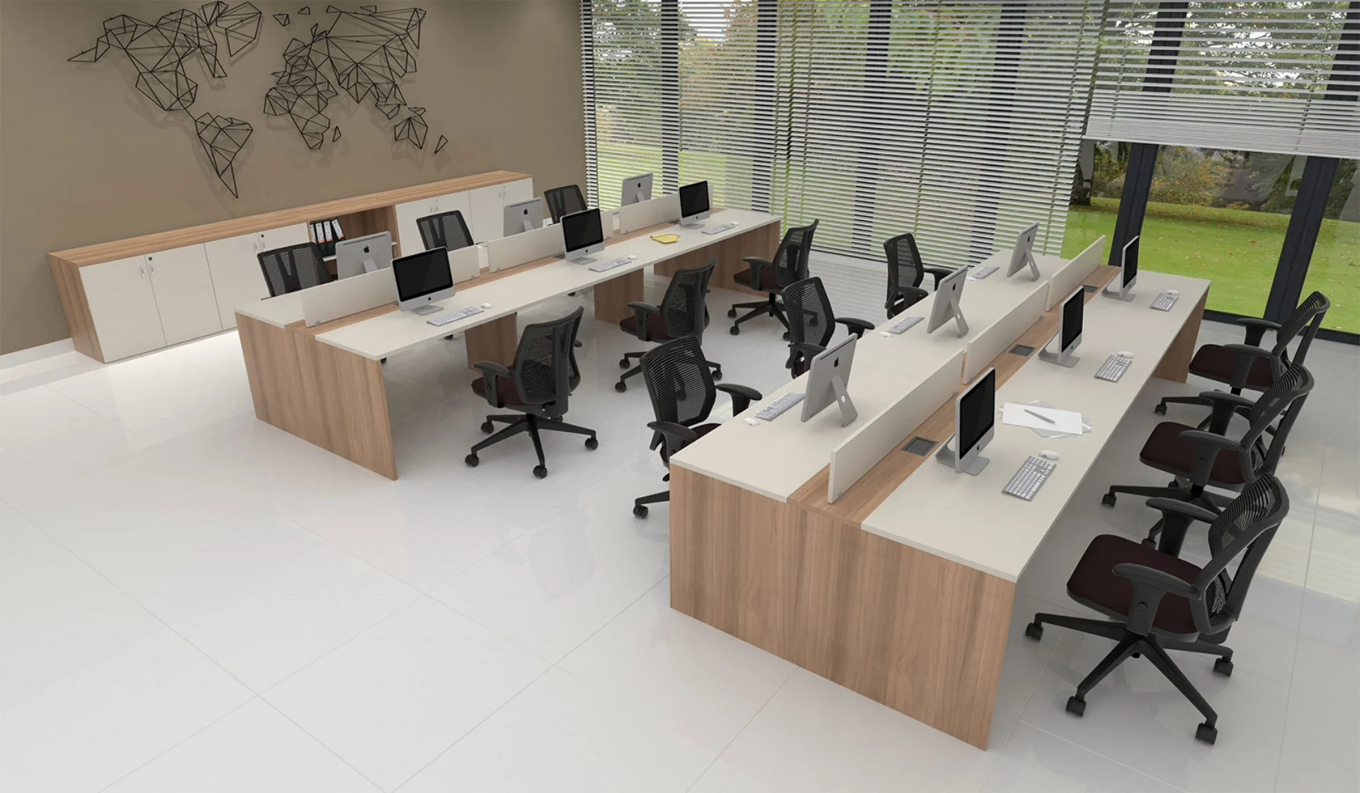 Imagem destacada - Estação de Trabalho Frente a Frente Wooden